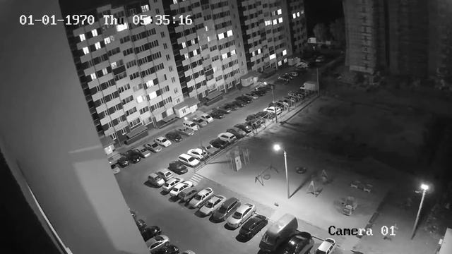 Ночная съёмка камерой видеонаблюдения Hikvision 2mp с крыши жилого дома_2 смотреть онлайн