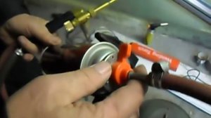 Пайка металлов пропан+кислород используя баллончик для печек.