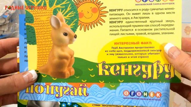 Резиновые животные Кенгуру, Коала, Попугай с карточками Артикул С 1265 смотреть онлайн