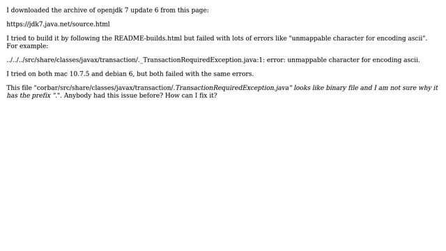 Fail to build openjdk 7 update 6 смотреть онлайн