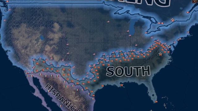 hearts of iron 4 timelapse American civil war within the borders of 1861-1865. смотреть онлайн