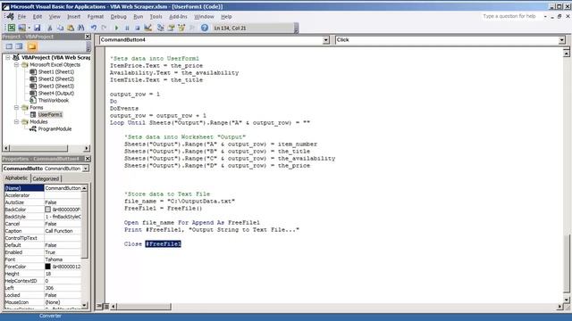 Web Scraper VBA Application1.22-Storing Data to a Text File смотреть онлайн