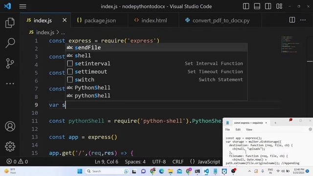 Node.js Express Project to Export PDF to Word DOCX Using pdf2docx Library in Browser Using Python смотреть онлайн