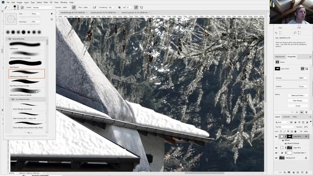 Photoshop Tutorial. Make it snow in PS. Урок в ФОТОШОП как из лета сделать зиму смотреть онлайн