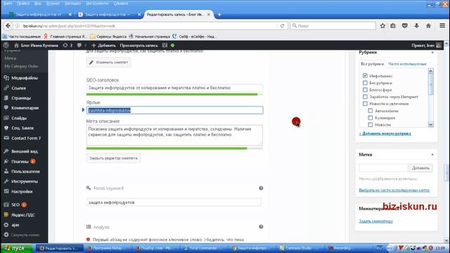 Оптимизация статей блога плагином By Yoast SEO смотреть онлайн