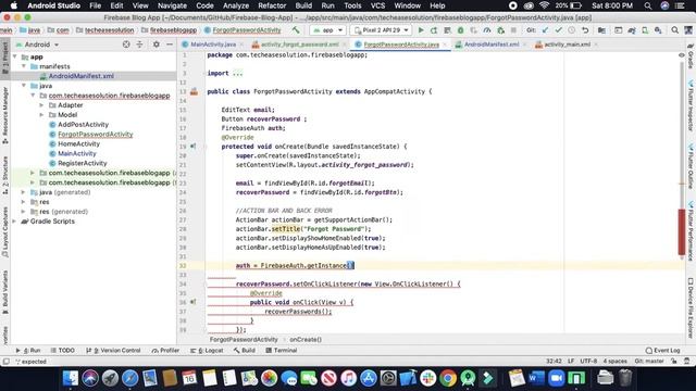 Firebase Blog App Android -Android Firebase Send a Password Reset Email - Part 9 смотреть онлайн