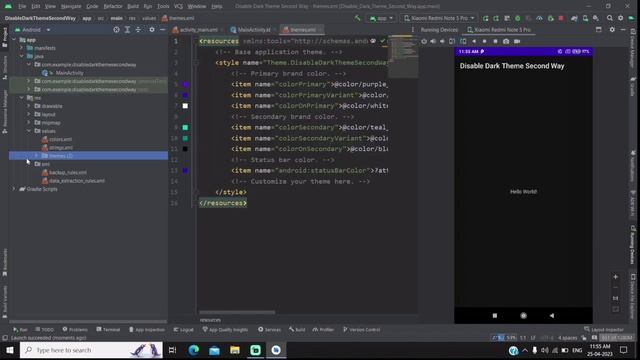 How to Implement Disable App Theme Second Way in Android Studio Kotlin смотреть онлайн