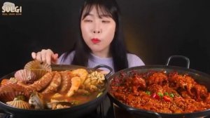 суп с морепродукты АСМР//МУКБАНГ//ЕДА//КОРЕЯ//ЗВУКИ ЕДЫ