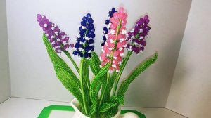 Мускари (Мышиный гиацинт) из бисера и бусин Мк от Koshka2015 - цветы из бисера, бисероплетение, МК