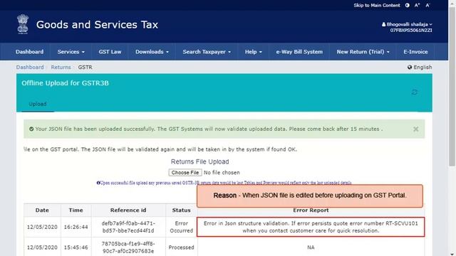 Troubleshooting Schema Validation Error while Uploading JSON in Form GSTR-3B смотреть онлайн