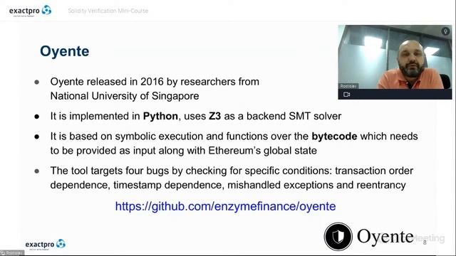 Solidity Verification Course. Lecture 3 смотреть онлайн