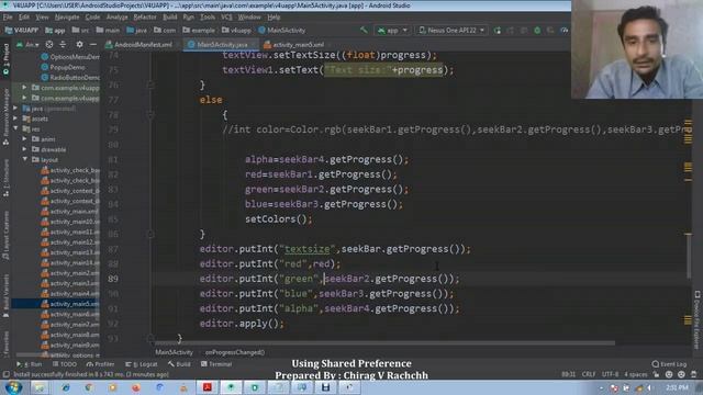 ANDROID PRACTICAL 66 | SHARED PREFERENCE | SEEK BAR |CHANGE COLOR смотреть онлайн