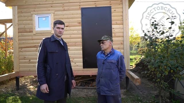 Баня 4 на 5 метров из профилированного бруса с металлочерепицей, на сваях и мощной печью. ЛО, Дунай смотреть онлайн