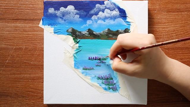 Magic Lamp Landscape Acrylic Painting on Mini Canvas Step by Step #283｜Satisfying Demo смотреть онлайн
