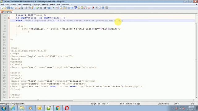PHP login page with Reset Button смотреть онлайн