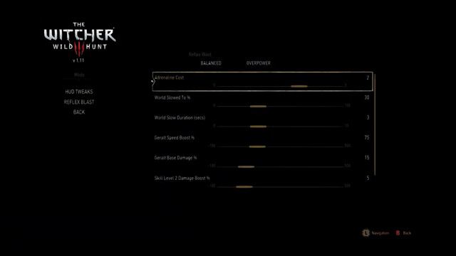 Witcher 3 - New skill! Reflex Blast - Menus