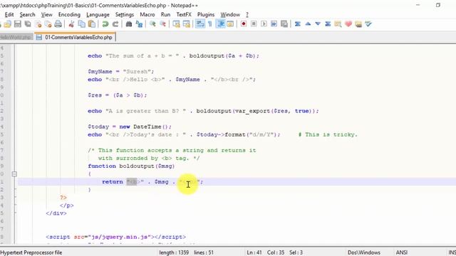 Class 2 - 2 Comments, Variables & Echo PHP Foundation смотреть онлайн