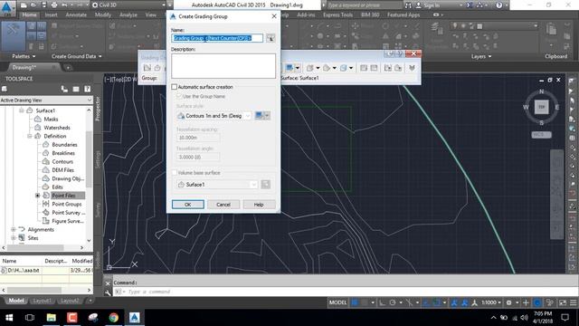 AutoCad Civil 3D 2015 - Create (Feature Line & Grading) Part-1 смотреть онлайн