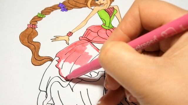 Winx Club - Flora - the fairy of nature Клуб Винкс - Флора - фея природы раскраска смотреть онлайн