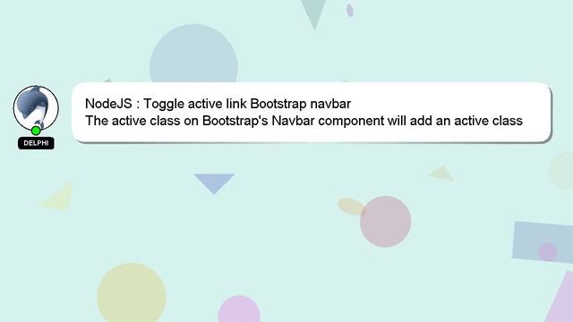 NodeJS : Toggle active link Bootstrap navbar смотреть онлайн