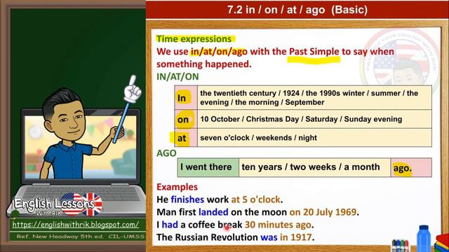 07 ELEMENTARY: Past simple │Time Expressions in on at │ Adverbs смотреть онлайн