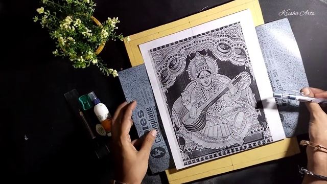 Tanjore painting sketching & Tracing | Easy method with Tips & Tricks | Class 4 смотреть онлайн