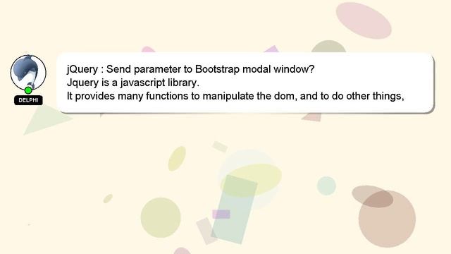 jQuery : Send parameter to Bootstrap modal window? смотреть онлайн
