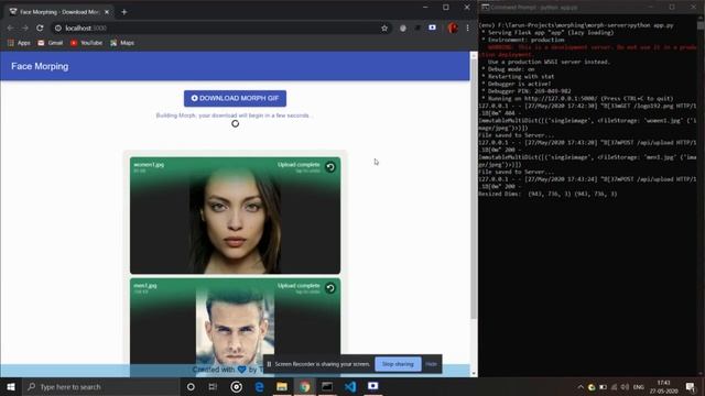 Face Morphing (Python + ReactJS) смотреть онлайн