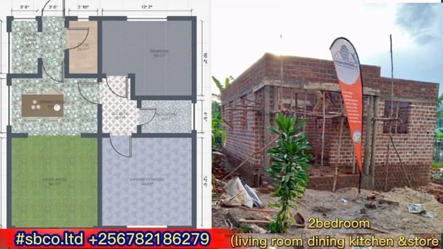 Sketch Plan for Simple two Bedrooms House #residential #engineering #construction смотреть онлайн