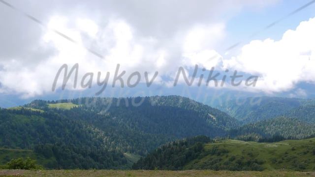 Glitch effect. Summer mountain landscape. Ridge Aibga. Sochi, Russia смотреть онлайн