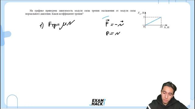 На графике приведена зависимость модуля силы трения скольжения от модуля силы нормального - №22761 смотреть онлайн