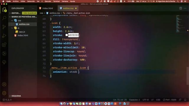? Barra de Pestañas Animadas | Animated Tab Bar con HTML CSS y JAVASCRIPT ? смотреть онлайн