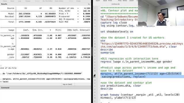 Introductory Stata 46: Contour Plot(Graphs For Interaction Effect Between Two Continuous Variables) смотреть онлайн