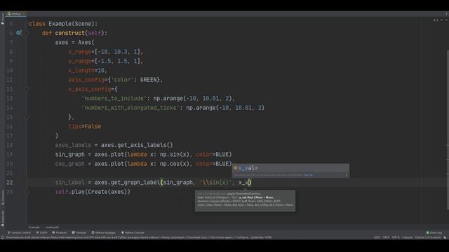Создание анимации графиков python | Работа в manim часть 4 смотреть онлайн