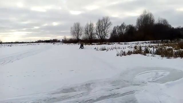 Самодельний снегоход заяц 2(дрифт)