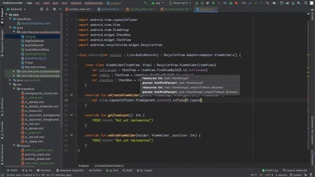 Audio Recorder #14: RecyclerView Pt. 2/3 - RecyclerView Adapter смотреть онлайн