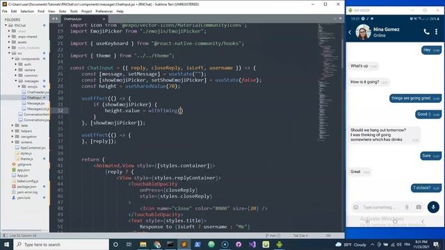 React Native Chat UI | Emoji Keyboard Animation with React Native Reanimated #reactnativetutorial смотреть онлайн