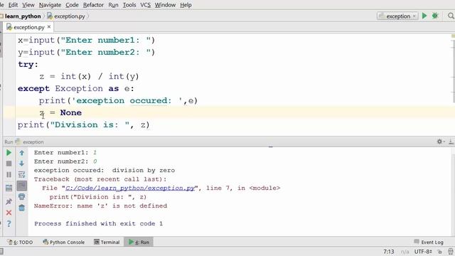 Python Tutorial - 16. Exception Handling смотреть онлайн