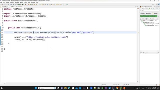 API testing - Check Basic Authentication in Postman and in RestAssured Framework смотреть онлайн