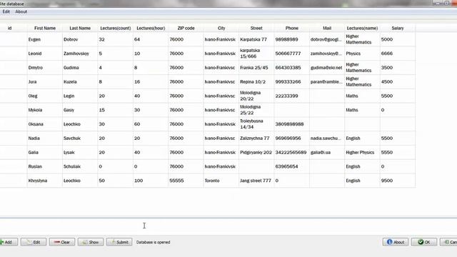 Teachers SQLite Programm Version 0.0.1 смотреть онлайн