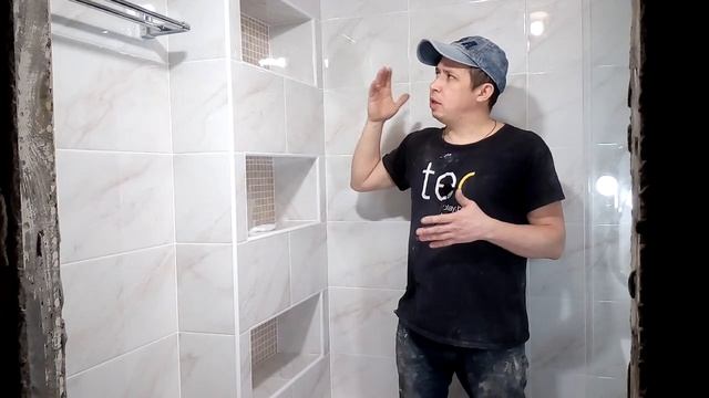 Ниши в ванной комнате.Короб с нишами. смотреть онлайн