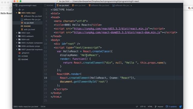 Hello React - ProgrammingTIL React Tutorial Video Screencast 0001 смотреть онлайн