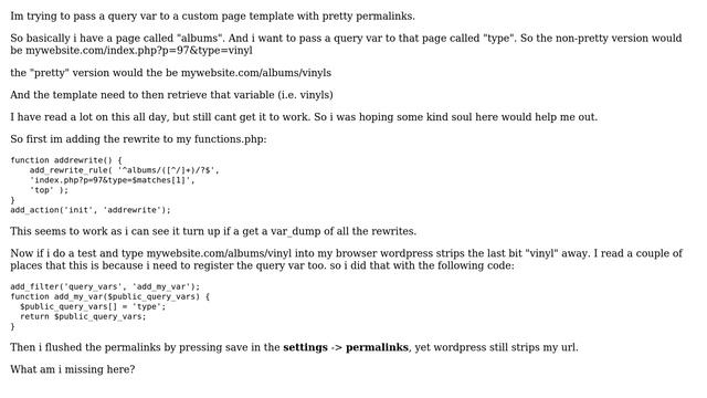 Wordpress: Why does wordpress still strip my query var? смотреть онлайн