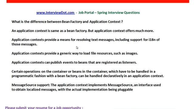 Spring interview question interviewdotcom job portal application context смотреть онлайн