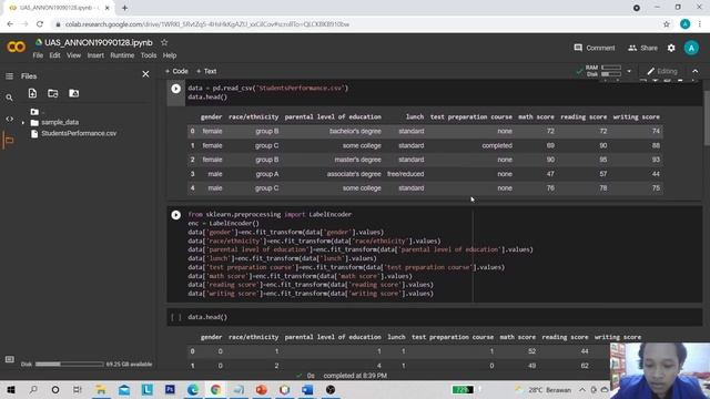 UAS DATA MINING - PENERAPAN METODE DECISION TREE MENGGUNAKAN DATASET STUDENTSPERFORMANCE.csv смотреть онлайн