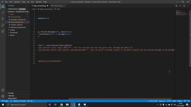 Discord PY Rewrite Tutorial 2020: EPISODE 8 - CUSTOM HELP COMMAND смотреть онлайн