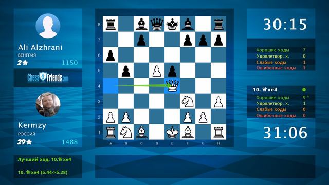 Chess Game Analysis: Kermzy - Ali Alzhrani : 1-0 (By ChessFriends.com) смотреть онлайн
