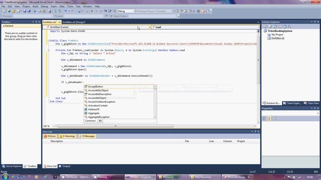 Creating a database connection and binding data to a combo box смотреть онлайн