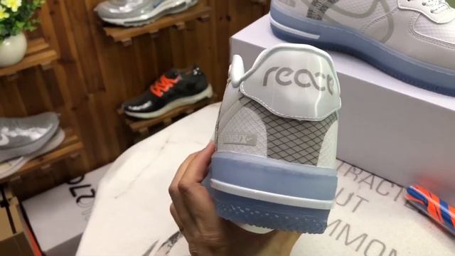 Nike Air Force 1 React White Light Bone - CQ8879-100 смотреть онлайн