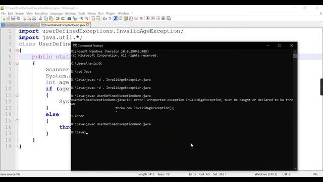 User Defined Exception in Java | Java Tutorial for Beginners in Tamil смотреть онлайн